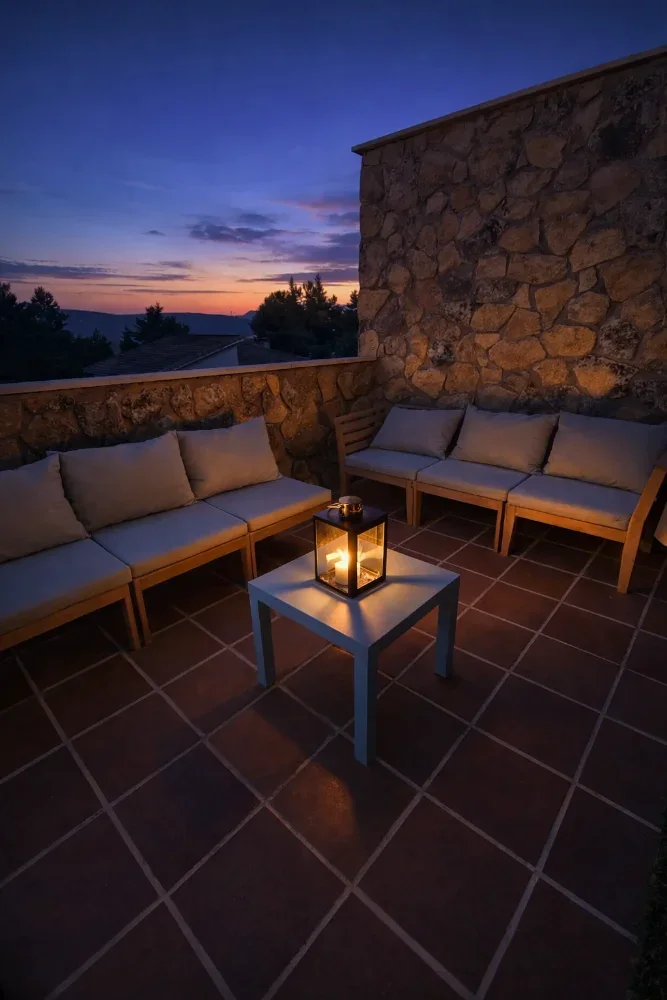 La terraza al atardecer